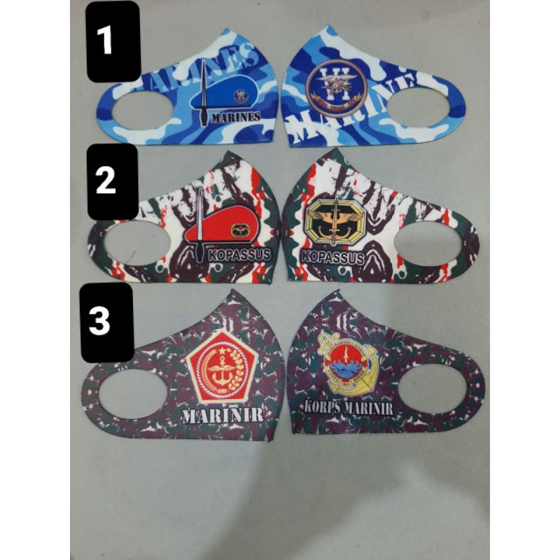 masker army marinir printing 12pcs per1motif