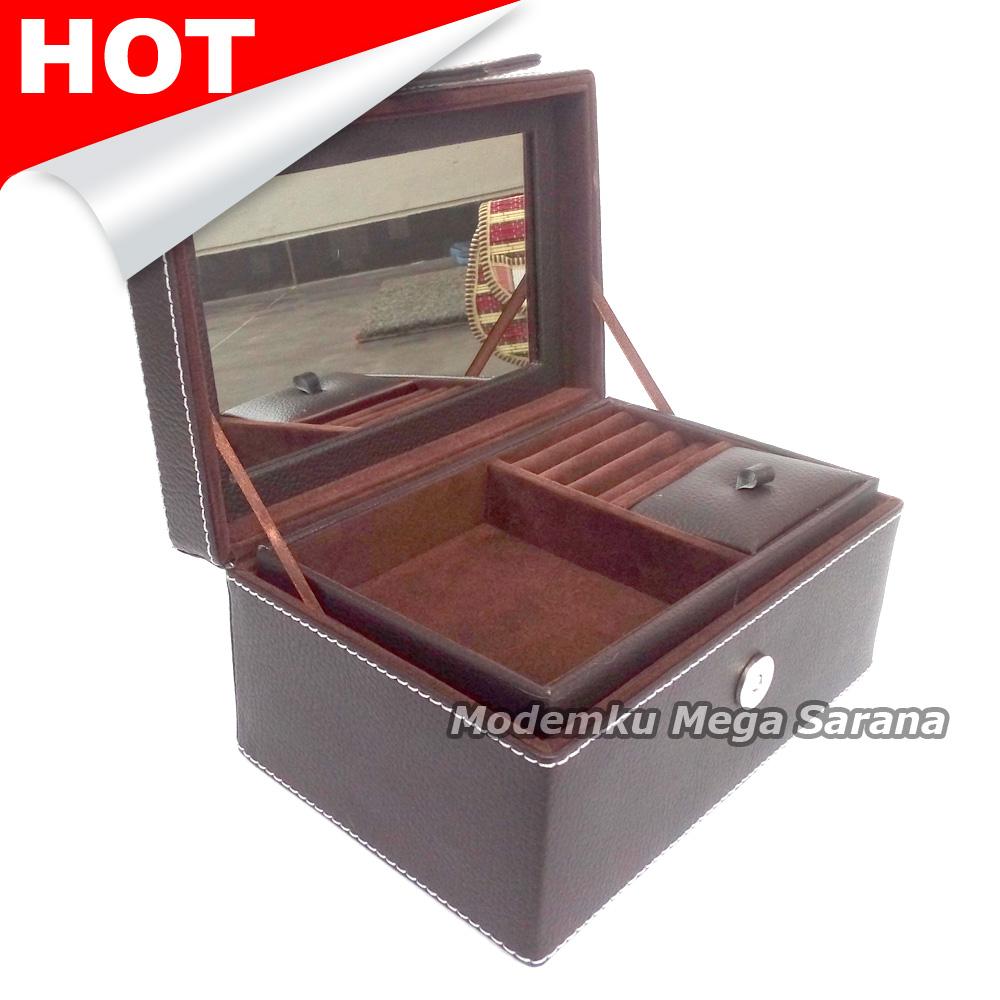 Kotak Box Perhiasan Kalung Gelang Cincin &amp; Aksesoris 21x14x11 cm - Coklat