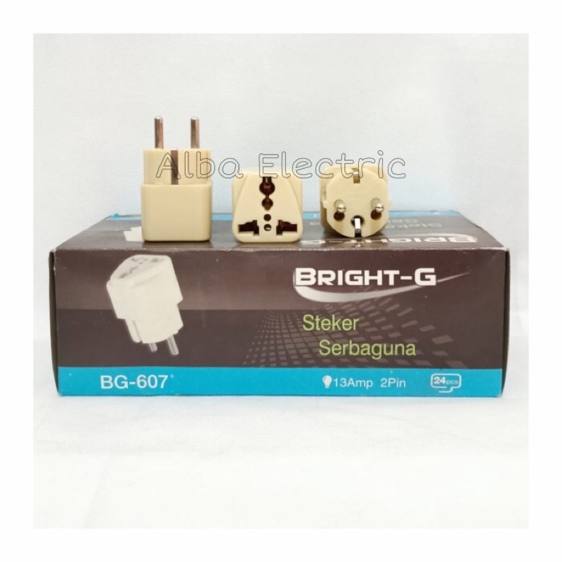 OVER STEKER UNIVERSAL ADAPTOR PLUG BRIGHT-G COLOKAN KAKI 3 STEKER SERBAGUNA KAKI 3