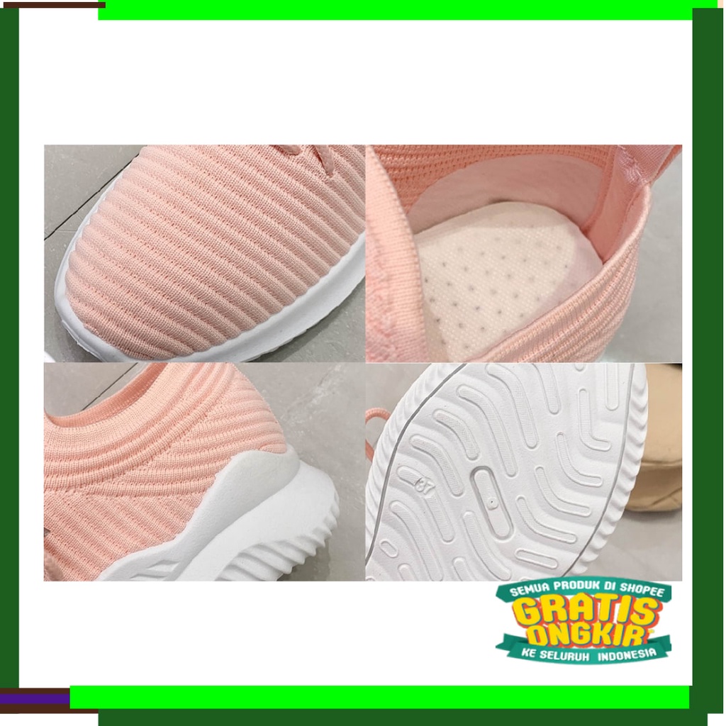 Sepatu Kombinasi Pelangi ringan elastis empuk buat lari jalan jogging / FYGALERY SHS031 SEPATU SPORT