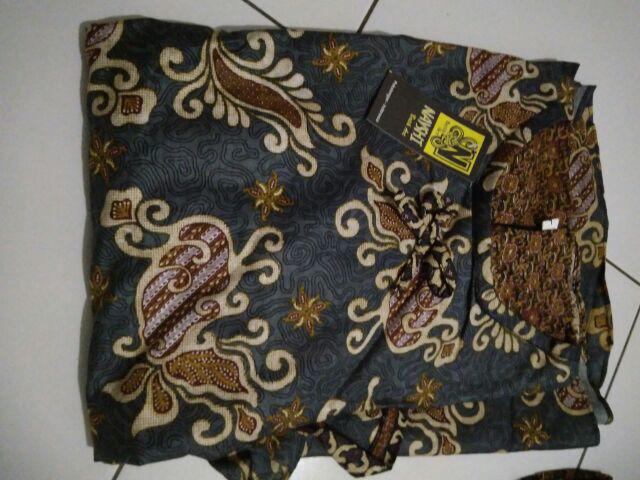 Mall Grosir Blouse Batik Wanita Atasan Peplum Terompet Lonceng Sogan Kembang Langit Diskon Murah