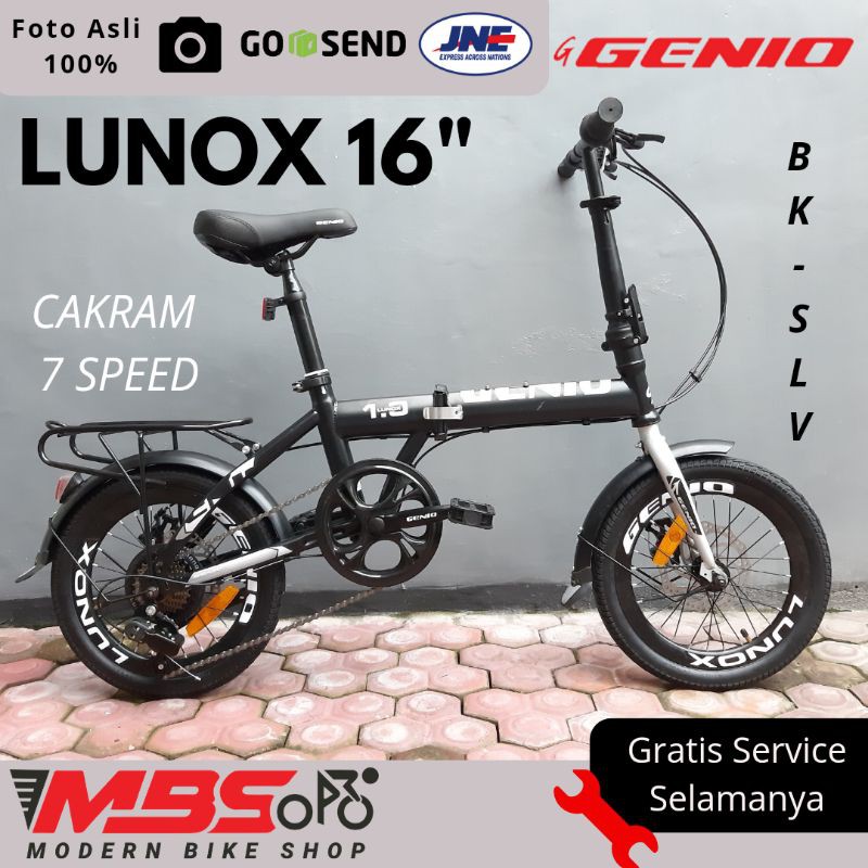 Sepeda Lipat Genio Lunox 16 Murah anak remaja Single Speed