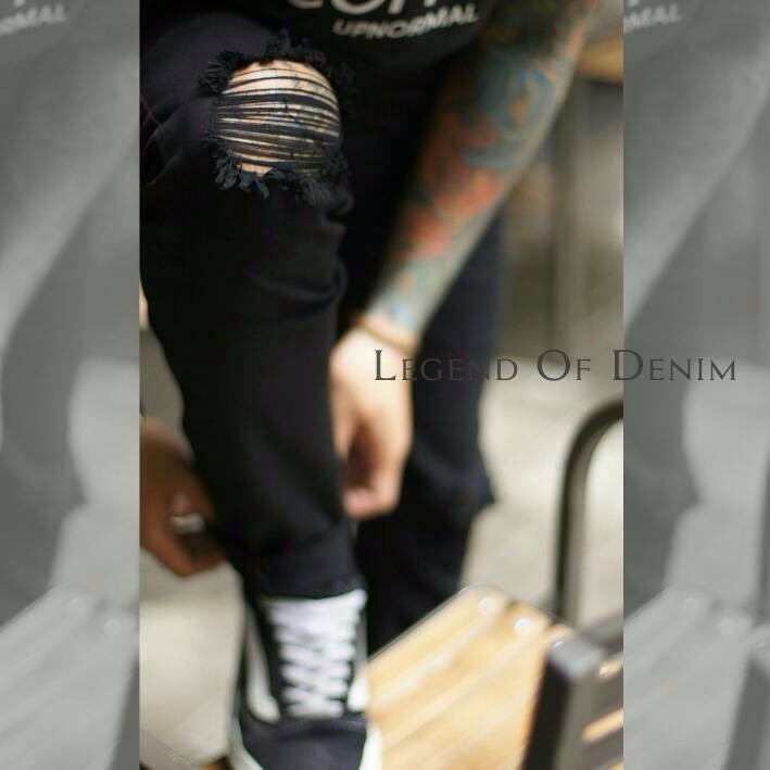 LIMITED EDITION CELANA JEANS LEVIS PRIA COWOK PREMIUM RIPPED JEANS SOBEK HITAM ORI PALING LARIS