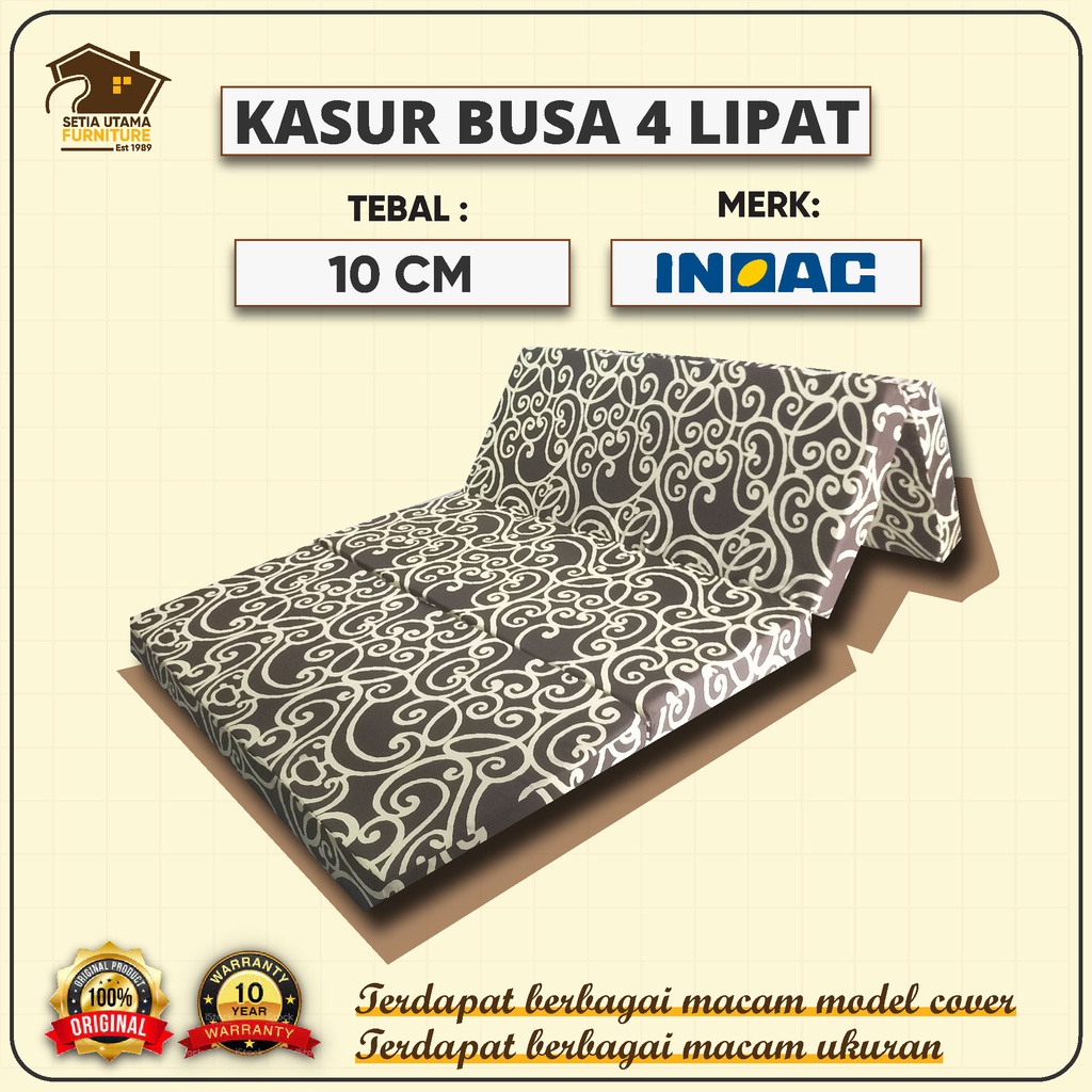 Kasur Busa Lipat INOAC tebal 10 cm berbagai ukuran