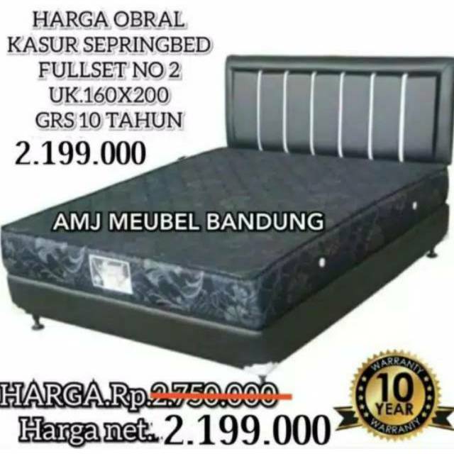 Kasur Spring Bed No 2 Fullset Harga Ter Murah Kota Bandung Free Ongkir Kota Bandung Shopee Indonesia