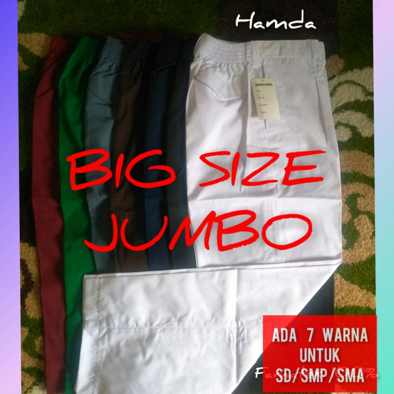 Celana Panjang Karet Jumbo Untuk Sd/Smp/Sma Seragam Sekolah