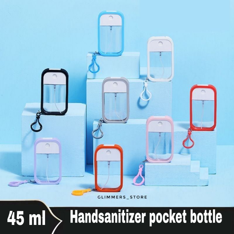 Botol Spray Pocket Handsanitizer semprot versi terbaru Gen2 dpt komplit set silicone 45ml