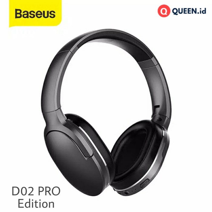 ELEKTRONIK AUDIO BASEUS D02 PRO HEADSET WIRELESS BLUETOOTH - WIRED AUX STEREO HEADPHONE