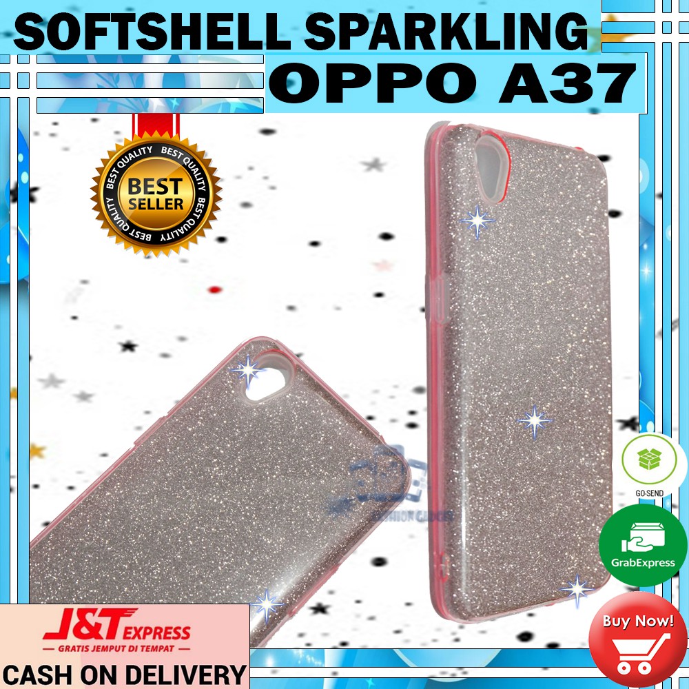 (Warna Acak Pink / Red) Silikon Oppo A37 Ultrathin Oppo A37 Case Sparkling Blink Blink Case Glitter Soft Case Jelly Case Silicone Casing Kesing Kasing Sarung Hp Oppo A37 Neo 9