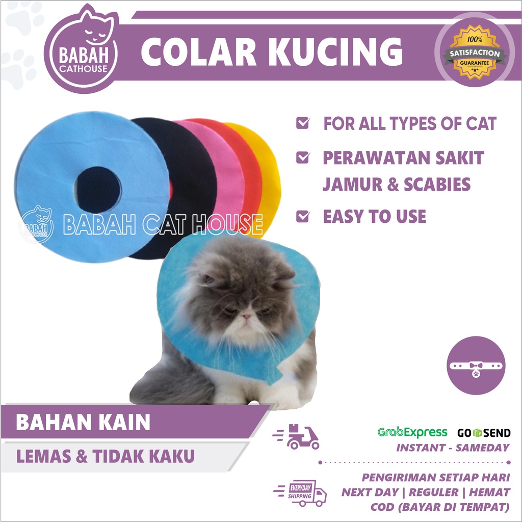 COLAR KAIN Murah Untuk Kucing Anjing Cat Collar Corong Leher Perawatan  Hewan Sakit Jamur Gatal Lucu