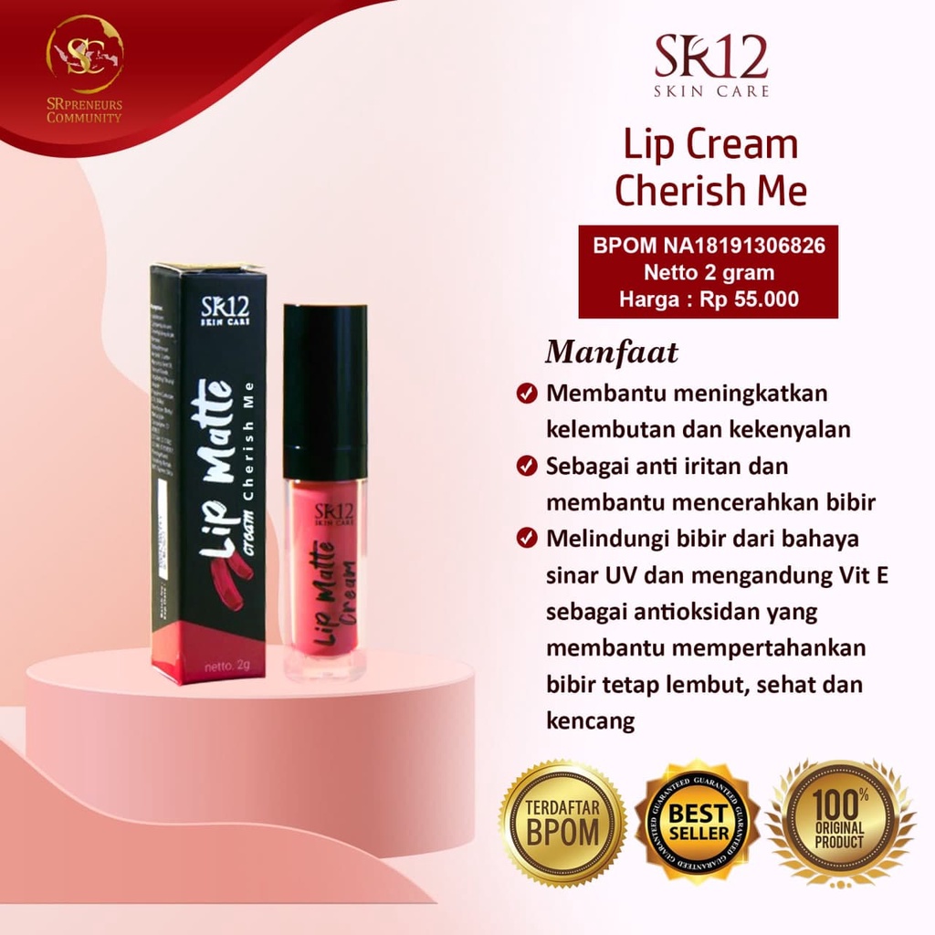 LIPMATTE SR12 / LIP MATE SR12 / LIPSTIK TAHAN LAMA DAN ANTI AIR / LIPSTIK TAHAN AIR / LIPSTIK TAHAN 