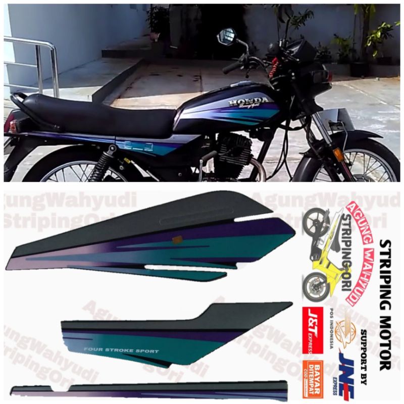STRIPING MOTOR HONDA GL PRO 1994 HITAM SILVER HIJAU LIS LES BODY POLET STIKER SEPEDA 1993 93 94 1995