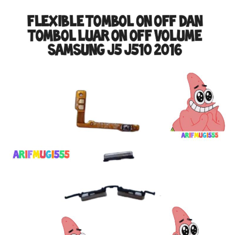 Flexible Tombol on off Dan Tombol Luar Volume Samsung J5 J510 2016 Original