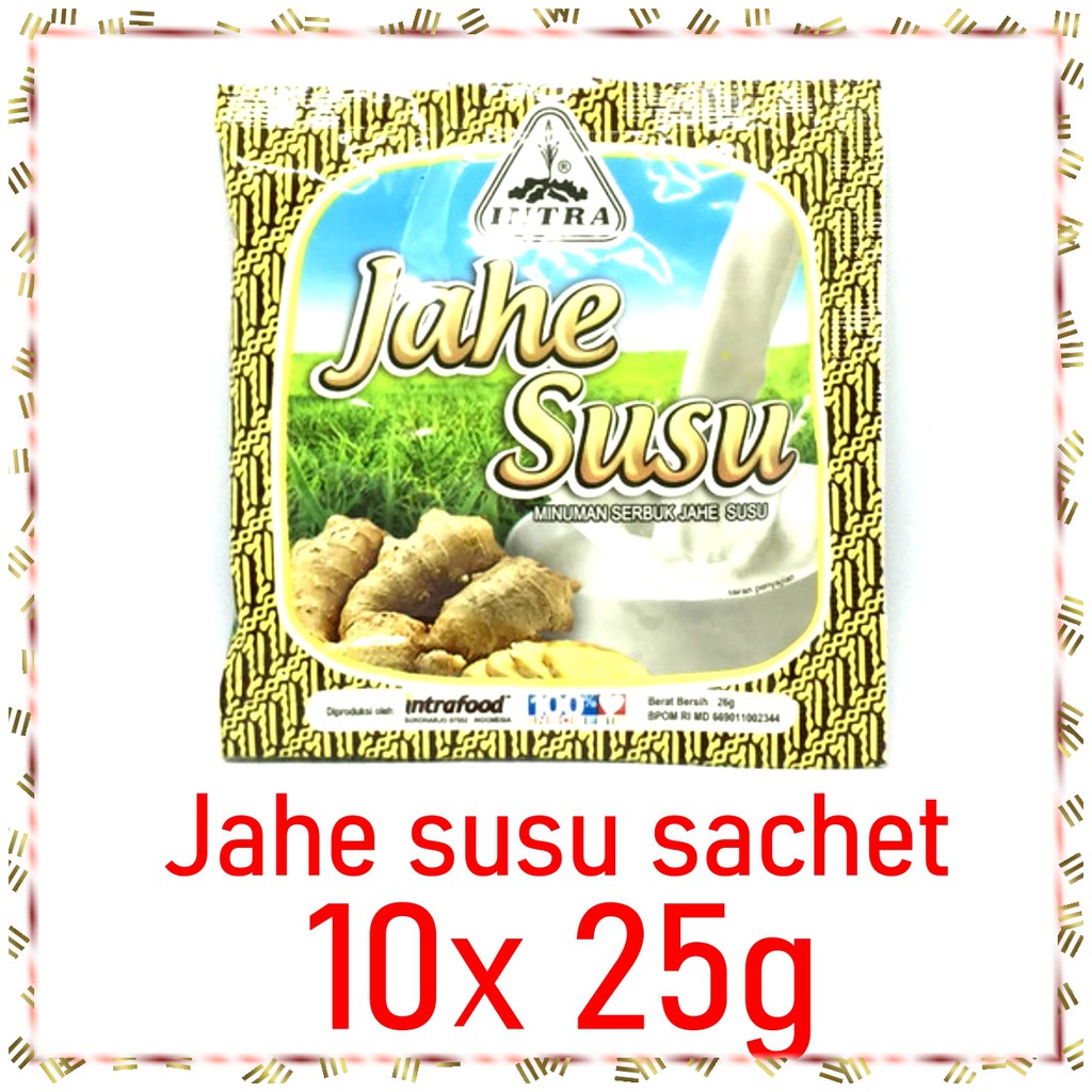 

10x sachet MINUMAN instan jahe susu saset INTRA (10x 25g) WEDANG JAHE SUSU renceng