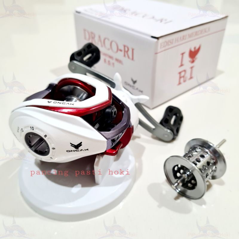 reel bait casting oncak draco RI DOUBLE SPOOL (HANDLE KIRI)
