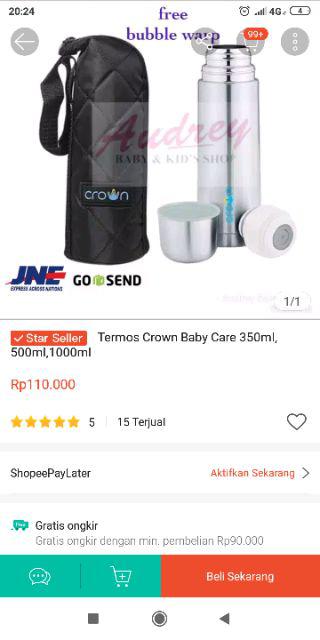 Crown Easy Travel Stainless Steel Vacuum Flask