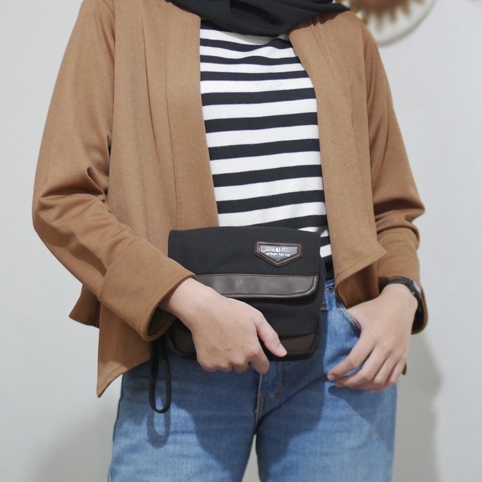 BUCK UP BLACK |ManNeedMe x URBAN| Tas Pouch Bag Pria Wanita Hand Bag ORIGINAL