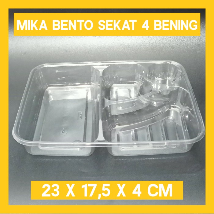 MIKA BENTO SEKAT 4 BENING / TRAY BENTO SEKAT 4 BENING ISI 50 SET