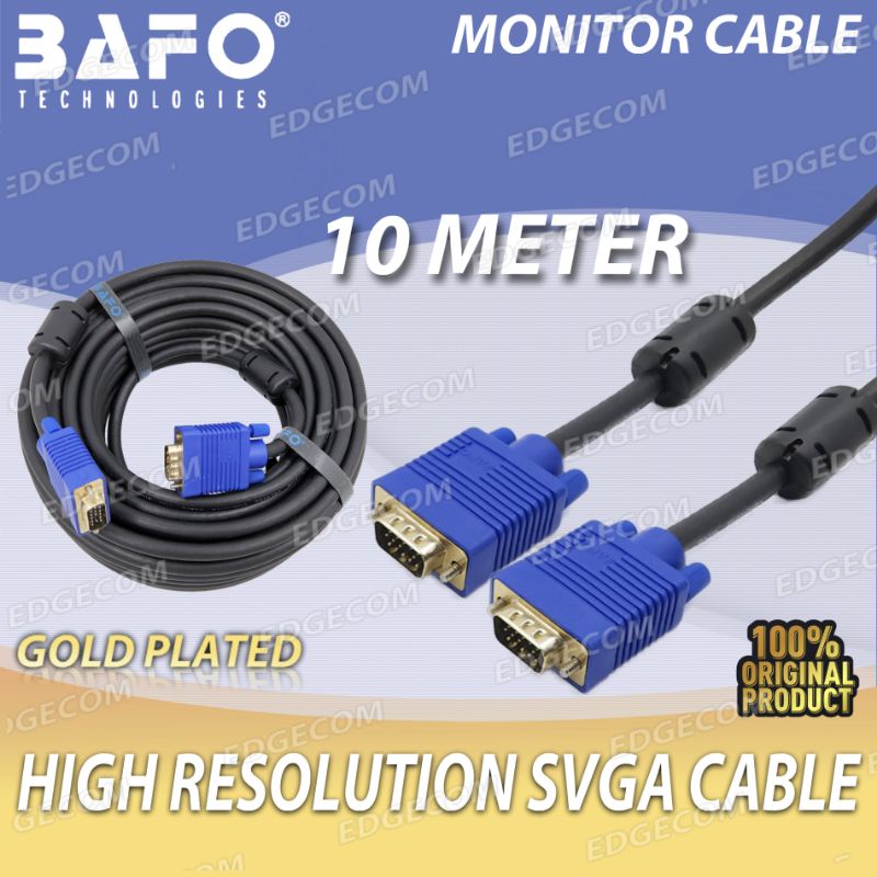 BAFO Kabel VGA Male to Male 10 Meter Gold Plated ORIGINAL