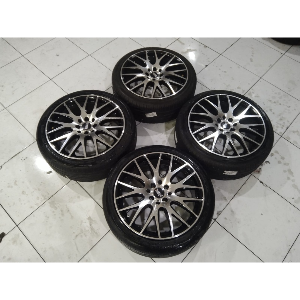 Velg mobil Bekas Racing Hsr Niftiy ring17x7,5 pcd 4x100/114.3 Ban 205 45 R17 Untuk Jazz Swift Freed Yaris Vios Baleno Avanza Mobilio Xenia Brio