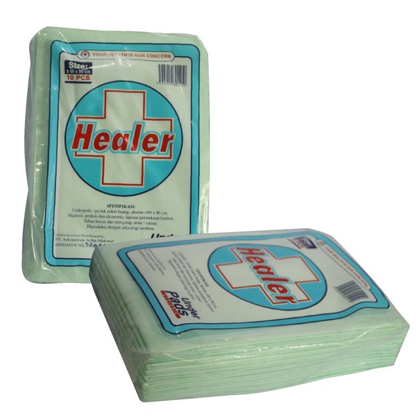 aksesoris - underpad, perlak, pad   RAK - Underpad HEALER Perlak Sekali Pakai Alas Pasien Menyerap Urine Darah &amp; Cairan Kotoran  isi - 10pcs