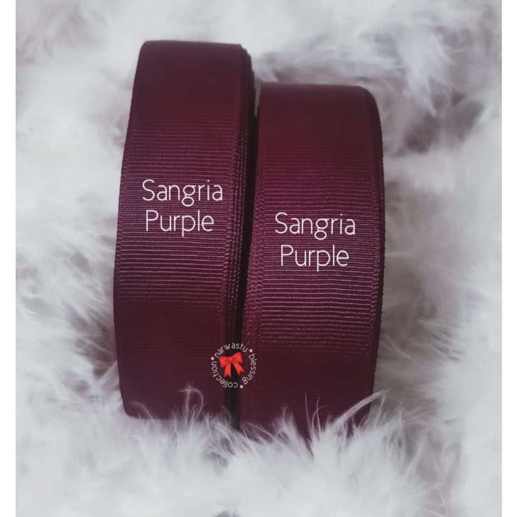 

Pita grosgrain warna Sangria Purple (Ungu Anggur) 2.5cm (1") isi 25 yard