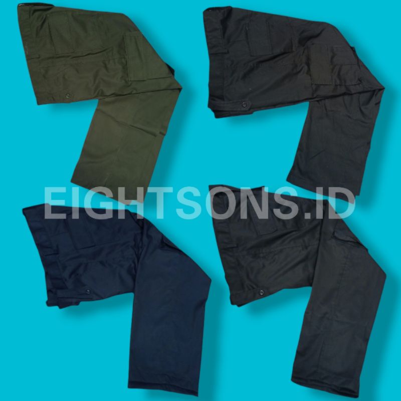 Celana PDL Polisi Satpam Security FKPPI Celana Lapangan Pramuka PMR Hitam Coklat Biru Dongker Hijau 