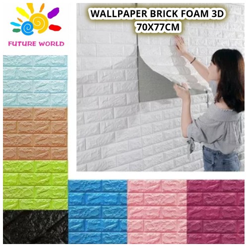 Wallpaper 3D Brickfoam Bata Varian Warna Clasic Brickfoam