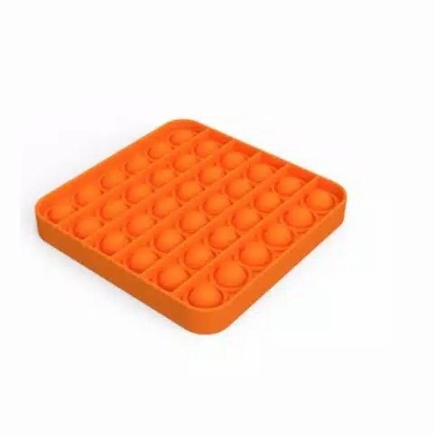 MAINAN POP IT FIDGET TOY/ Mainan Gelembung Push ANTI Stress SILICONE-KOTAK ORANGE