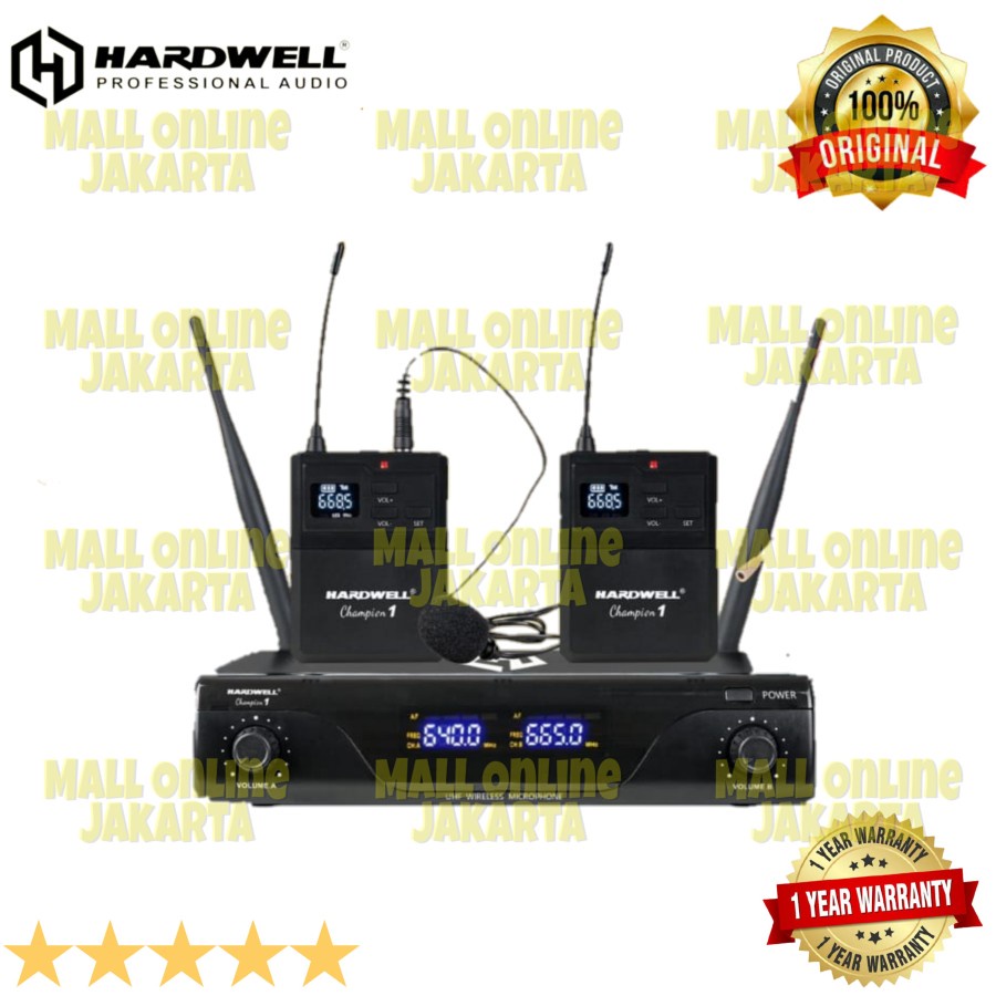 Mic wireless Hardwell Champion 1 Clip on Microphone champion1 Jepit