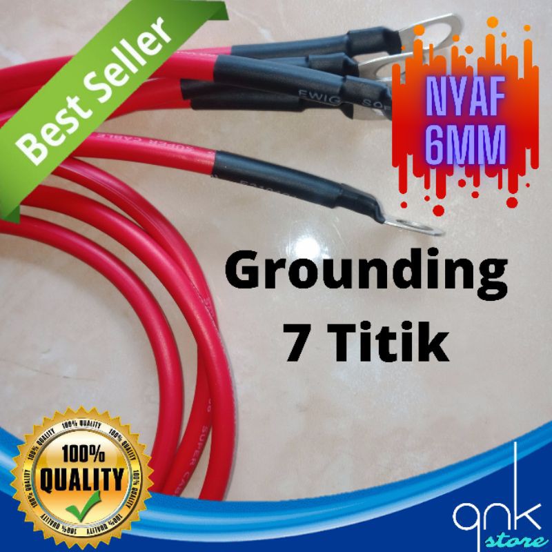 Kabel Grounding 7 Titik NYAF 6mm Merah Kabel Negatif Kabel Massa