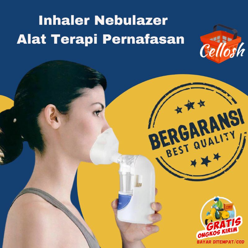 Inhaler Nebulizer Ultrasonic Portabel Alat Terapi Pernafasan Asma Mesin Uap Anak Dewasa Lansia