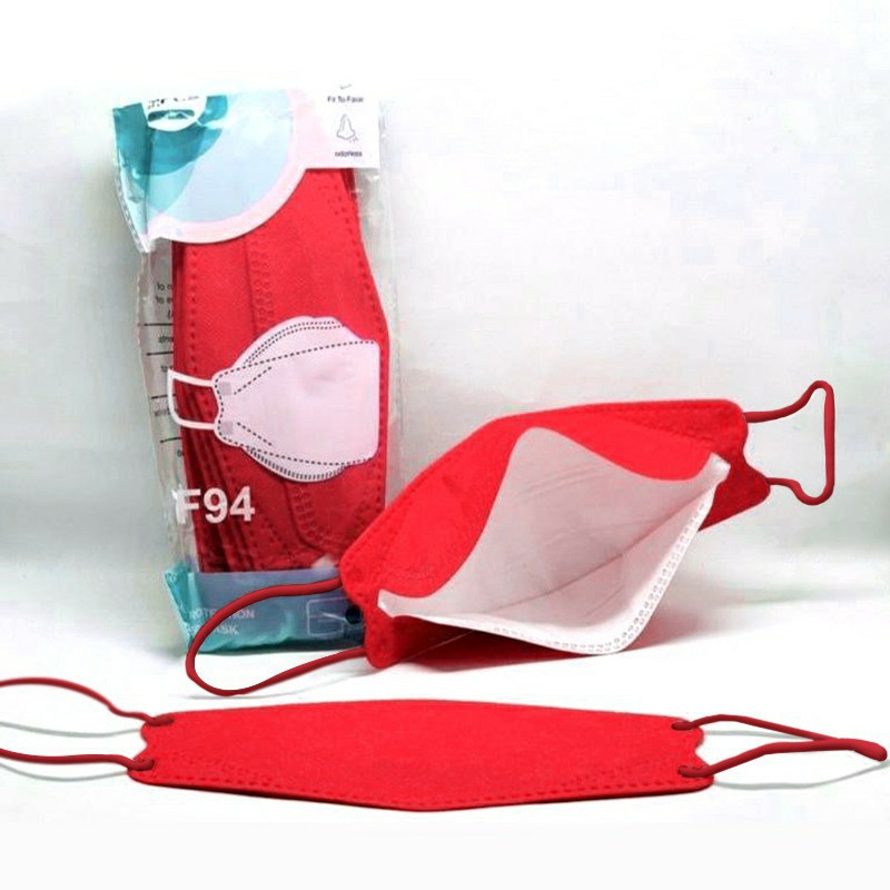 (COD) Masker KF94 Korea 4ply 1Pack Isi 10 PCS Protective Mask Masker EVO MALLSHOPPING-MERAH