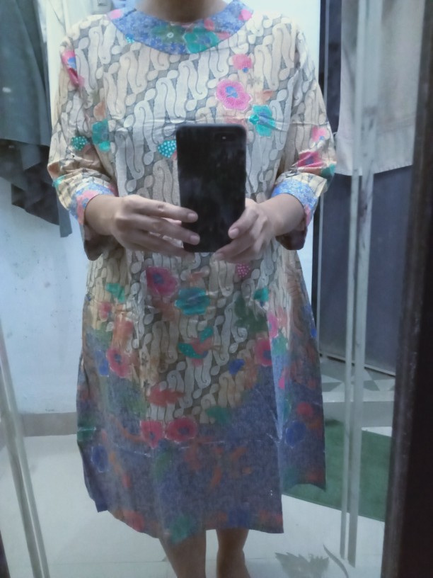 Tunik Parang Soft Gading Mika Sekar Batik Midi Tunik Kerja Kondangan Pesta Seragaman Jumbo Muslim