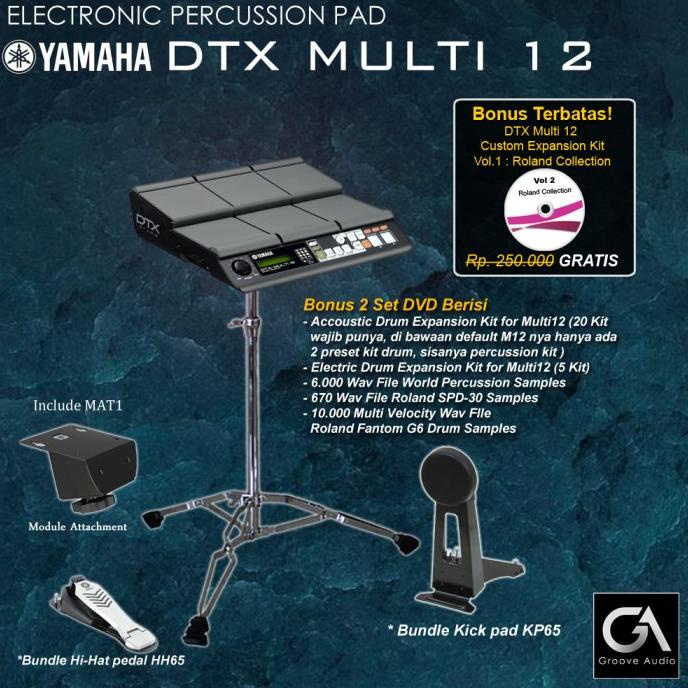 Jual Yamaha DTX Multi 12 + Stand + Kick Pad + HiHat Pedal / Multi12
