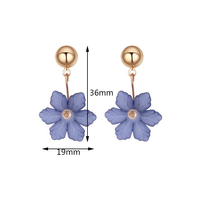 LRC Anting Tusuk Fashion Flower Shape Decorated Y59479