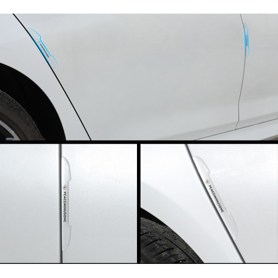 4 PCS Automobile Door Anti-collision Strips Invisible Anti-scratch Affixed Transparent Carbon Fiber Scratch-proof Decorative Automotive Related Products