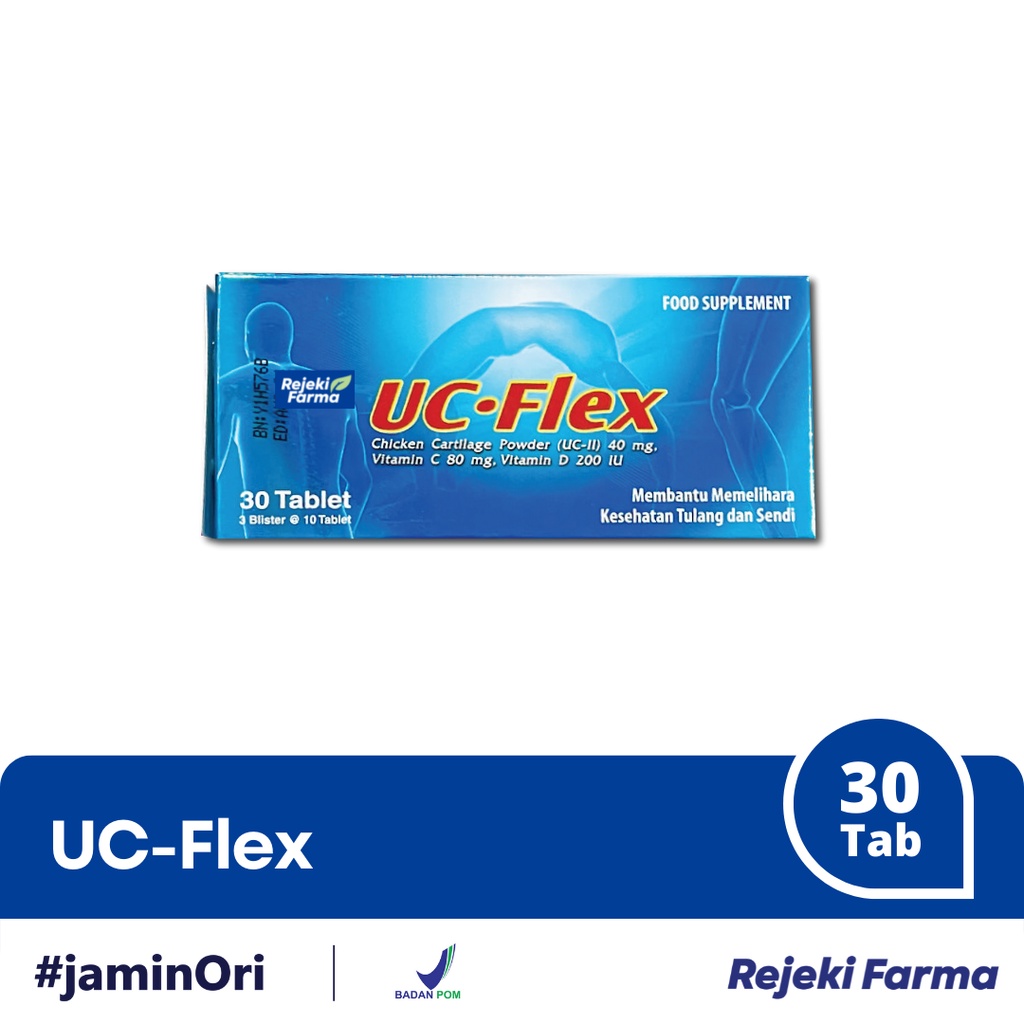 Uc-Flex 3 Strip / 30 Tablet - UcFlex Kesehatan Tulang dan Sendi