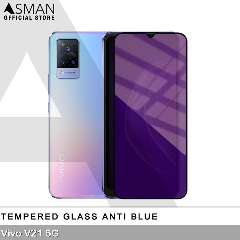 Tempered Glass Blue Light Full Lem VIVO V21 5G Anti Radiasi Screen Protector