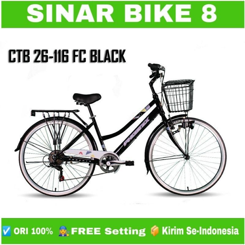 Sepeda Keranjang Dewasa Perempuan CTB PHONIEX FC 116 Ukuran 26 Inch 7 Speed