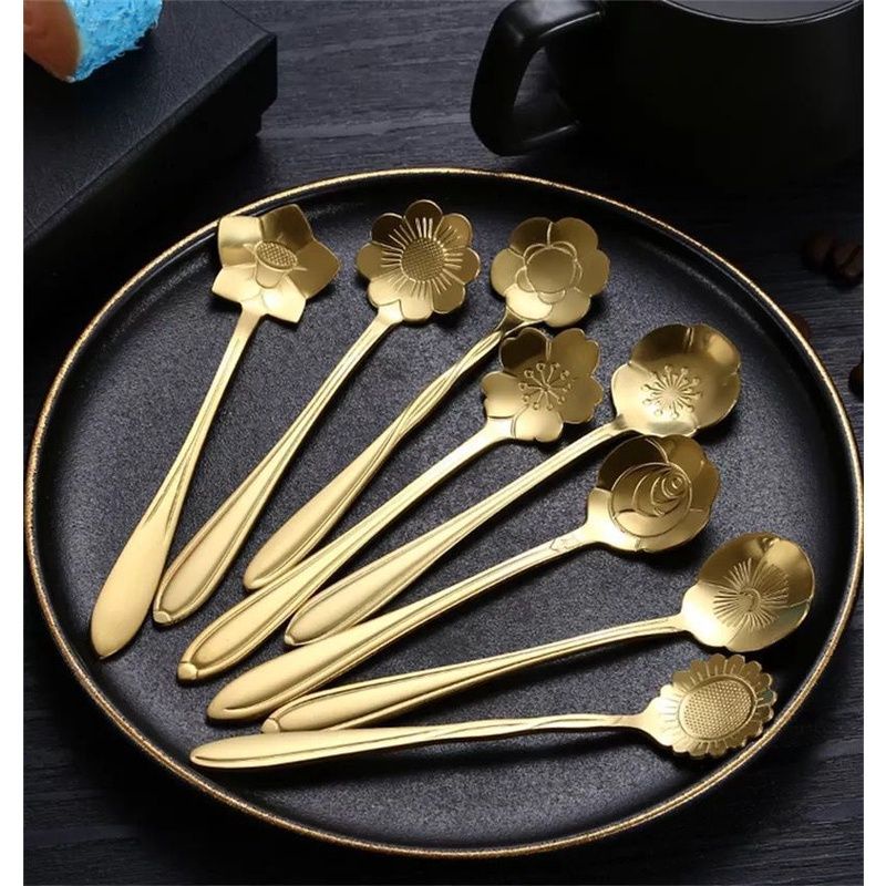 Teh Kopi Set Tea Spoon Mewah Berkelas / Sendok Bunga/ SENDOK TEH KOPI TEA SPOON COFFEE SPOON MEWAH ELEGANT SENDOK TEH GOLD Sendok Teh Kopi /Set Tea Spoon Mewah Berkelas sendok teh gold sendok estetik SENDOK LUCU