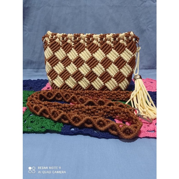 tas tali kur _motif anyam bambu