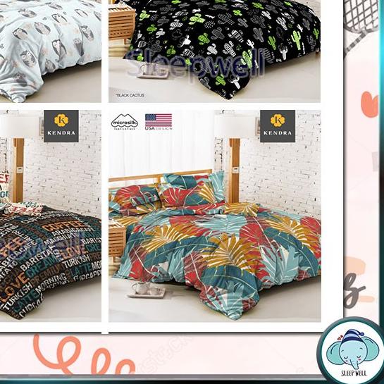 ✪ KENDRA Sprei Modern 180x200 / 160x200 T 20 cm - Arcadia Blue Owls Cactus Love Driving Kitty Forest