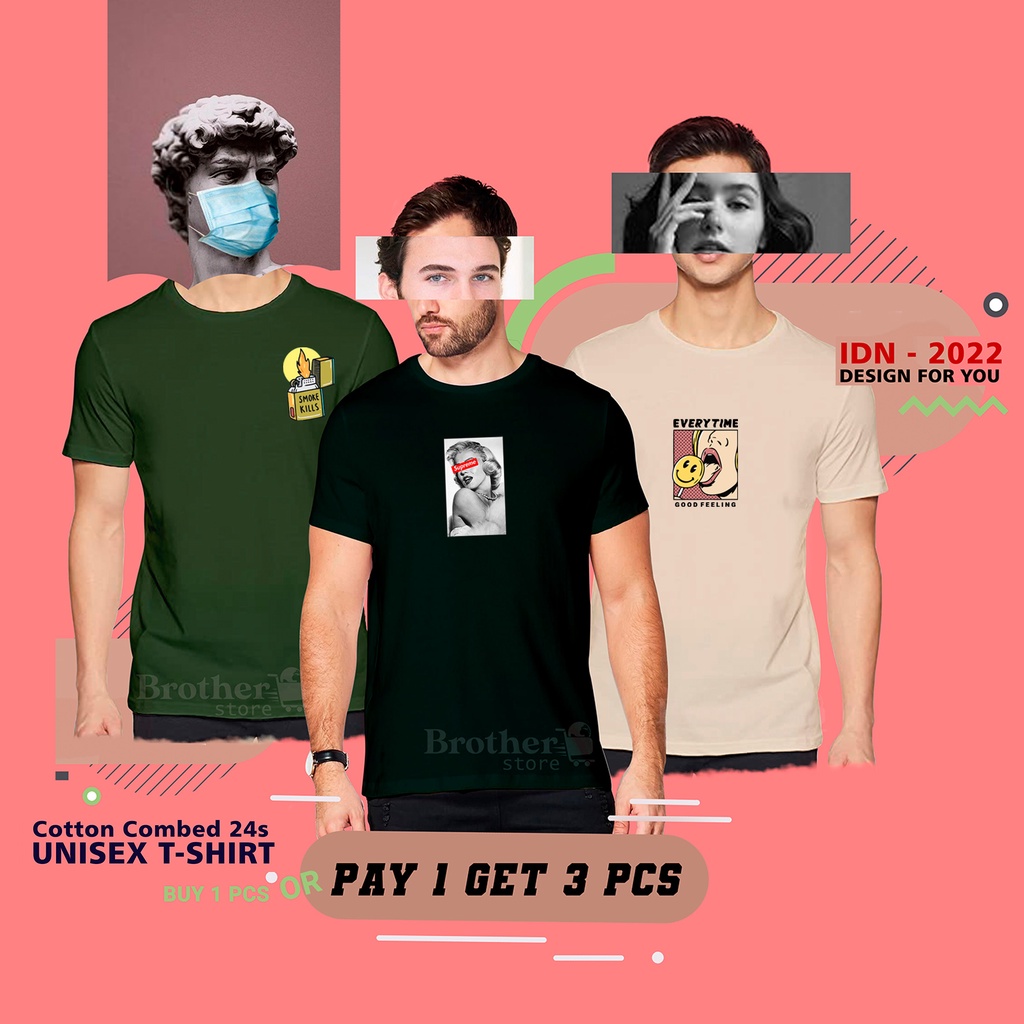 BUY 1 OR 3 PCS ( PROMO COD ) BROTHER STORE / Kaos Distro100% Catoon Combed 30s / ArticelBSSE