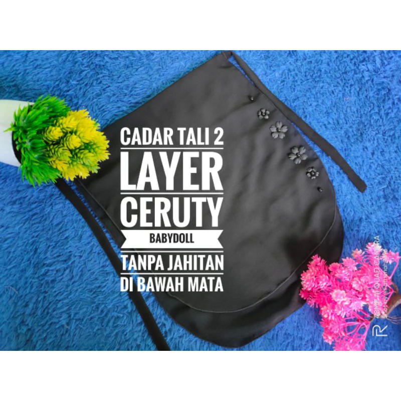 Cadar Tali 2 Layer/Cadar Ceruty Babydoll/Tutup Cadar Bunga/Cadar lepas ceruty