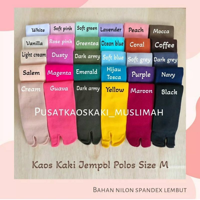 [PASTEL] ECER KAOS KAKI JEMPOL POLOS  TEBAL BAHAN NILON