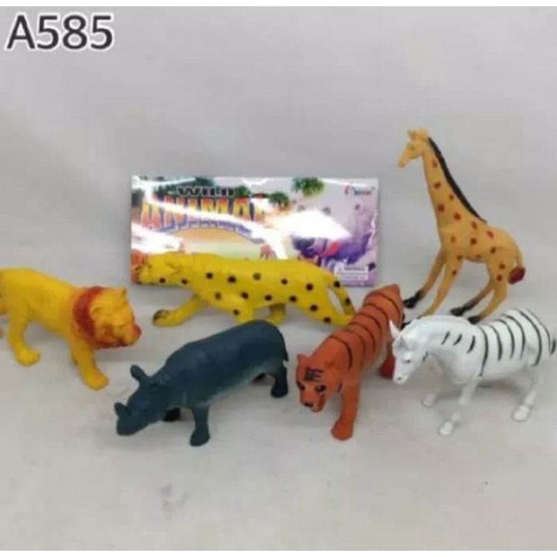 mainan wild animals karet