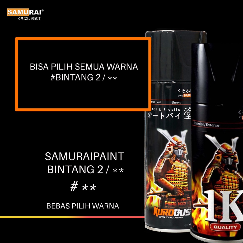 Samurai paint Bintang 2 cat semprot cat semprot