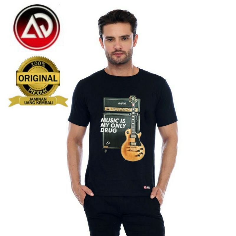 KAOS DISTRO AIQI ORIGINAL MEN TSHIRT NEW ARRIVAL BEST SELLER BLACK BOX GUITAR SIZE M L XL