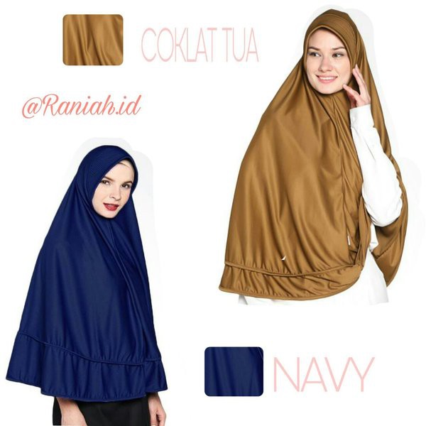 Raniah Hijab Khimar Bergo Jilbab Syari Kerudung Instan Syari Model Pita Lipat